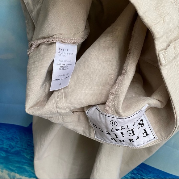 Frank & Eileen Kinsale Performance Cotton Linen Crop Pants Size: 0 Cement - Picture 8 of 16